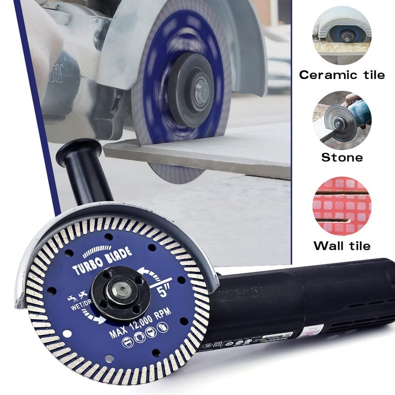 OSCEH 5" Diamond Turbo Blade Granite Blade for Granite Marble Porcelain Tile Wet/Dry Cutting - Image 5